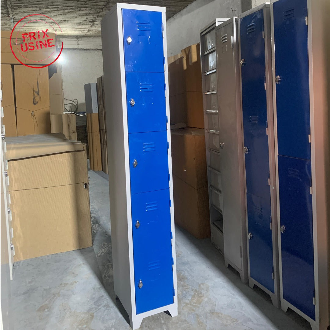 Casier vestiaire métallique 5 portes a fermeture cadenas réf b3779